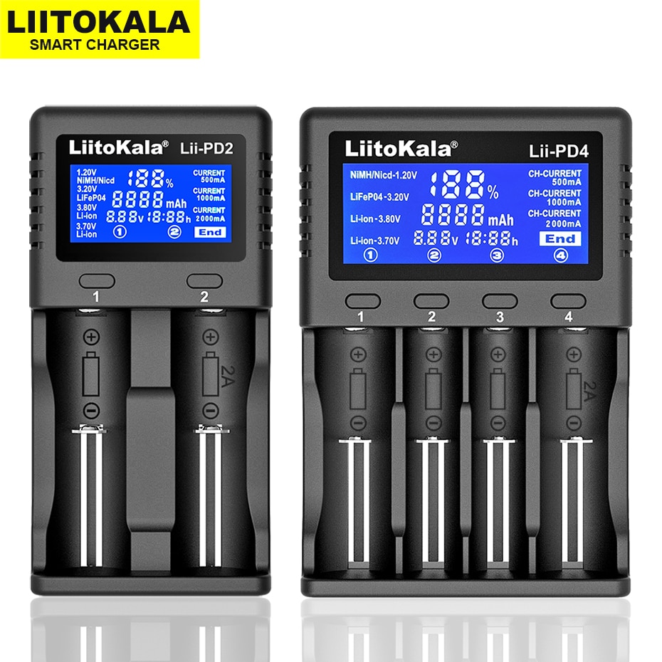 Liitokala Lii-PD2 Lii-PD4 LCD 3.7V/1.2V/3.2V/3.8V N..